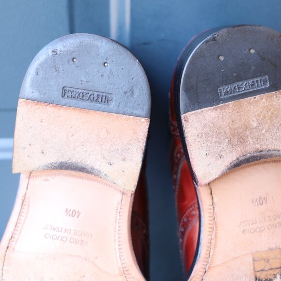 Franceschetti 8-M Burgundy Red Mens Norvegese Oxford Dress Shoes - Picture 12 of 15